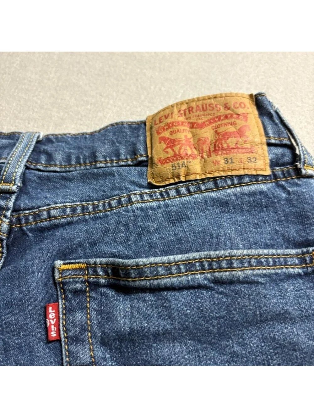 Levi's 514 Straight Fit Jeans Mens 31x32 Blue Denim Stretch Pants